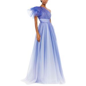 Mac Duggal Blue One-Shoulder Maxi Dress